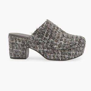 NEW CHOCOLAT BLU Gertie Heeled Mules in White/black for women 825 6m3